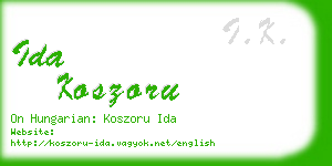 ida koszoru business card